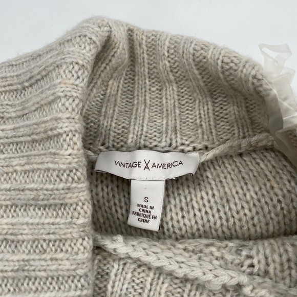 Vintage America Cable-Knit Joelie Cowl Neck Sweater size small NWT - Picture 8 of 13